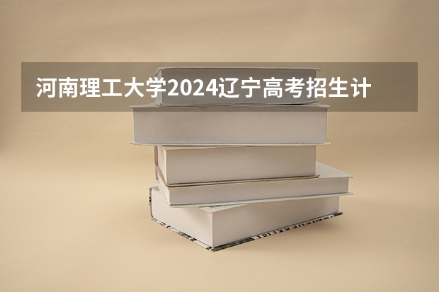 河南理工大学2024辽宁高考招生计划详解