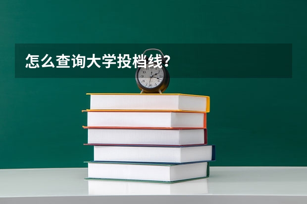 怎么查询大学投档线？