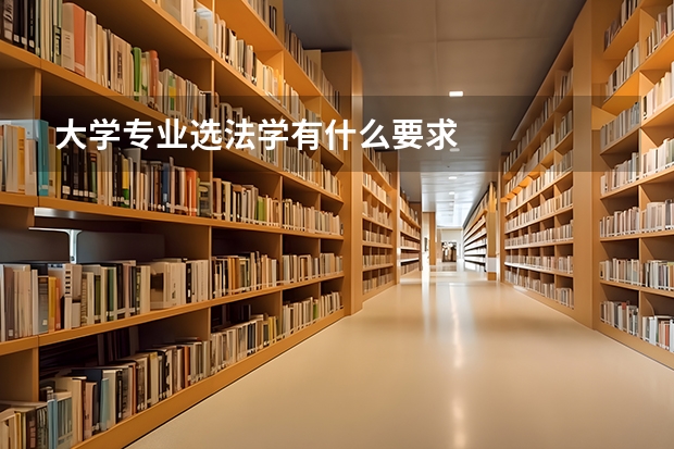 大学专业选法学有什么要求