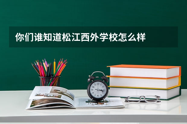 你们谁知道松江西外学校怎么样