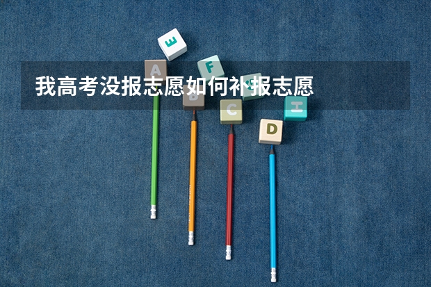 我高考没报志愿如何补报志愿