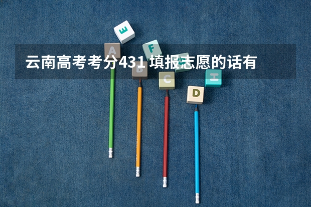 云南高考考分431 填报志愿的话有什么好建议 不复读 二本或者一专，云南省的