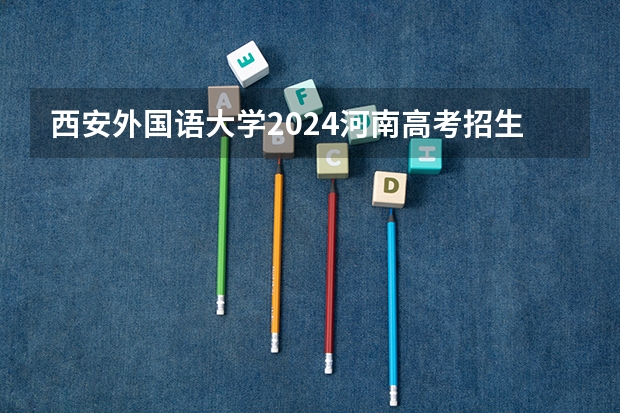 西安外国语大学2024河南高考招生计划详解