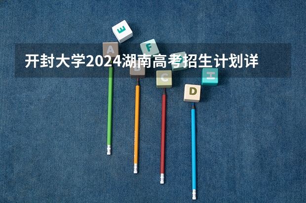 开封大学2024湖南高考招生计划详解