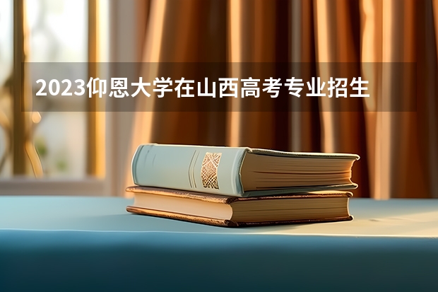 2023仰恩大学在山西高考专业招生计划人数