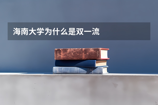 海南大学为什么是双一流
