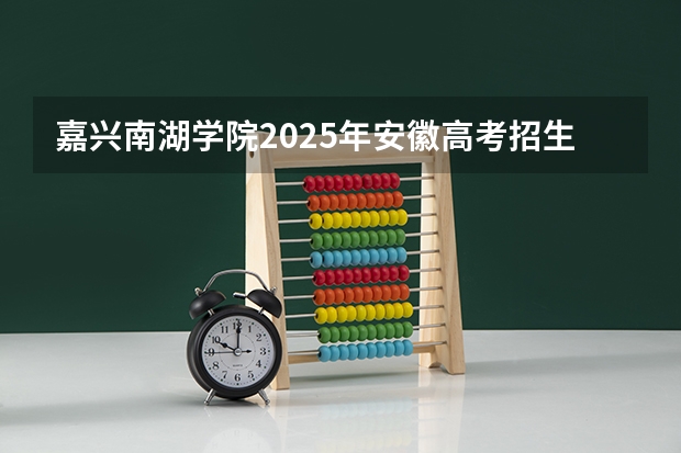 嘉兴南湖学院2025年安徽高考招生计划预测