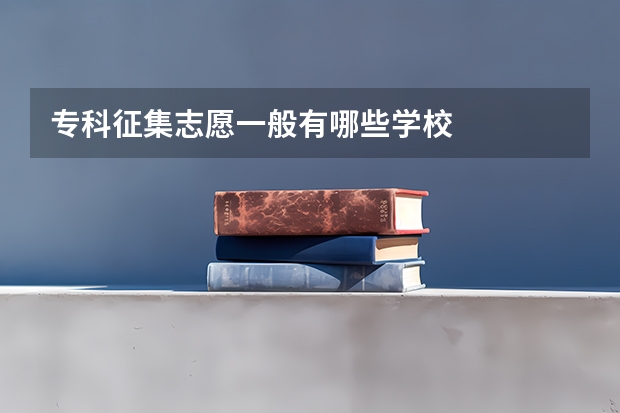 专科征集志愿一般有哪些学校
