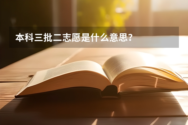 本科三批二志愿是什么意思？