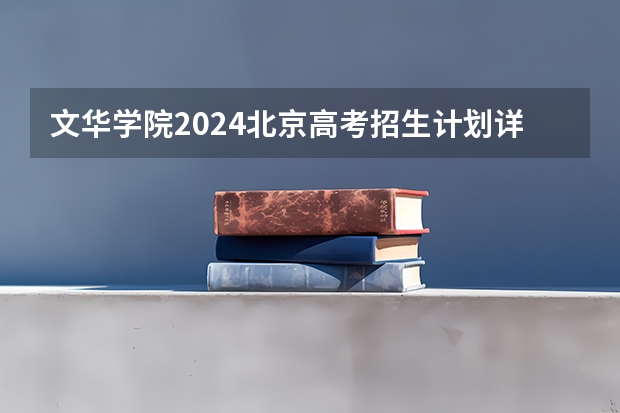 文华学院2024北京高考招生计划详解